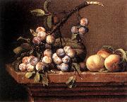 DUPUYS, Pierre Plums and Peaches on a Table dfg oil painting artist